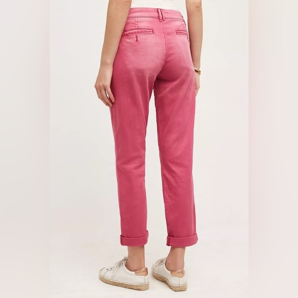 Pilcro Hyphen Low-Rise Chinos Boyfriend Pants Rose/Pink/Red Straight Relaxed 28 - Picture 3 of 16